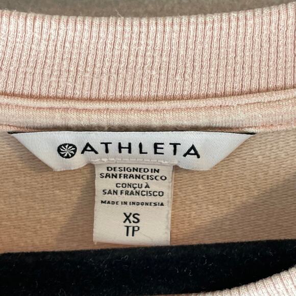 Athleta Coaster Luxe Soft Pullover Long Sleeve Sweatshirt Thumbhole Pink Sz XS - Picture 2 of 8